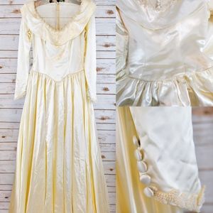 1940s Candlight Satin Wedding Gown